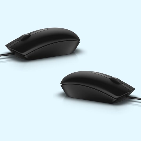 Dell MS116 Wired Optical Mouse - High Precision 1000DPI Sensor, USB Connectivity, Ergonomic Ambidextrous Design, Smooth Scrolling, Ideal for Office & Home Use - Black - Image 2